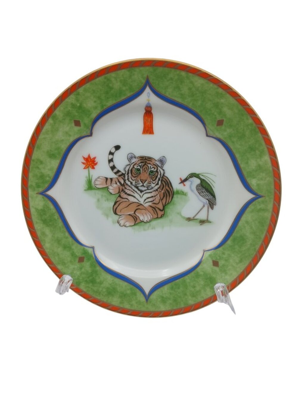 Lynn Chase Designs Tiger Raj Bread & Butte Plate – 1991 Vintage – 24K Gold